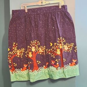 ModCloth Retrolicious forest creature skirt 1x owl